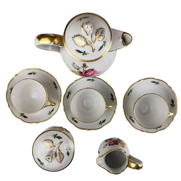 11 Piece Vintage Tea Coffee Set Bavaria, Excellent Vintage Condition Gold Trim - Picture 13 of 14
